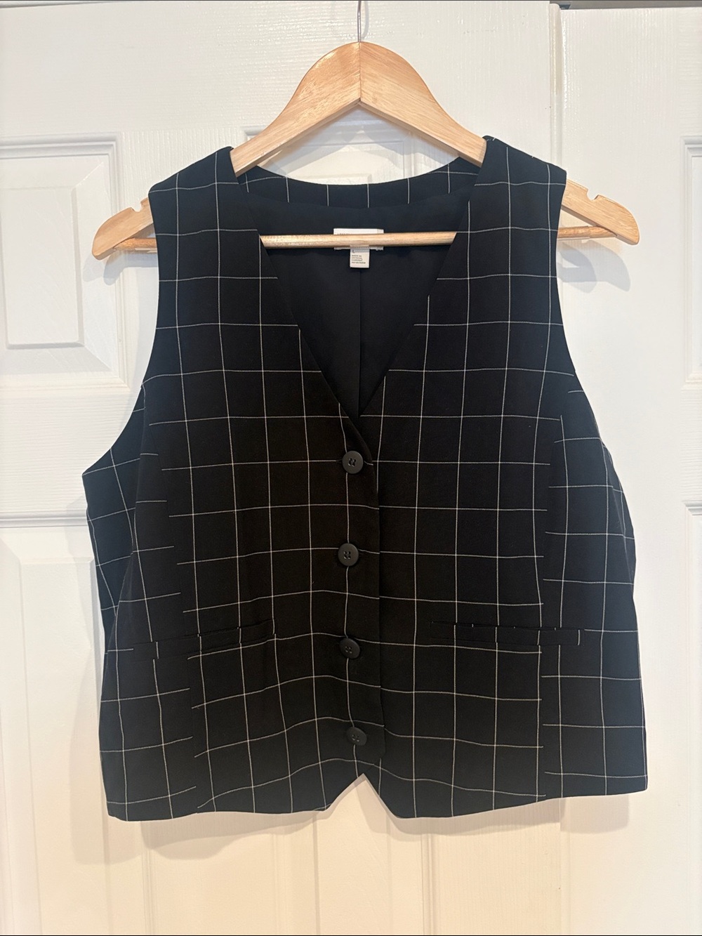 Nordstrom Rack Black Windowpane Vest - Picture 2 of 6